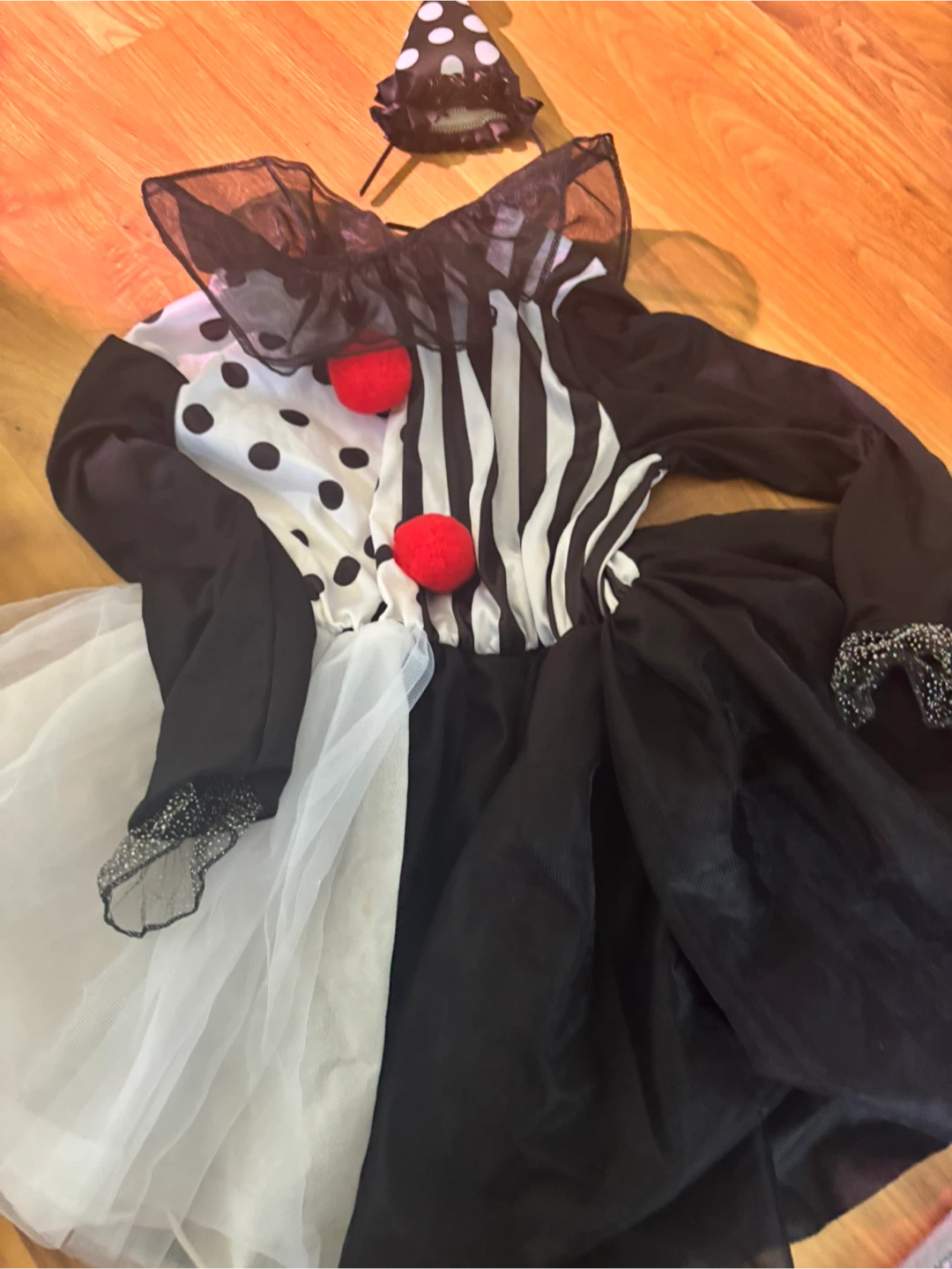 Black and White Harlequin Clown Costume - photo 2