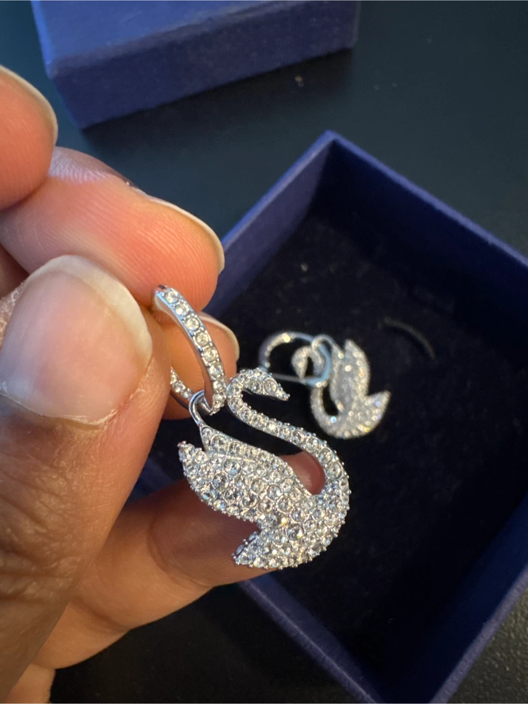 Swarovski Iconic Swan Drop Earrings - photo 3