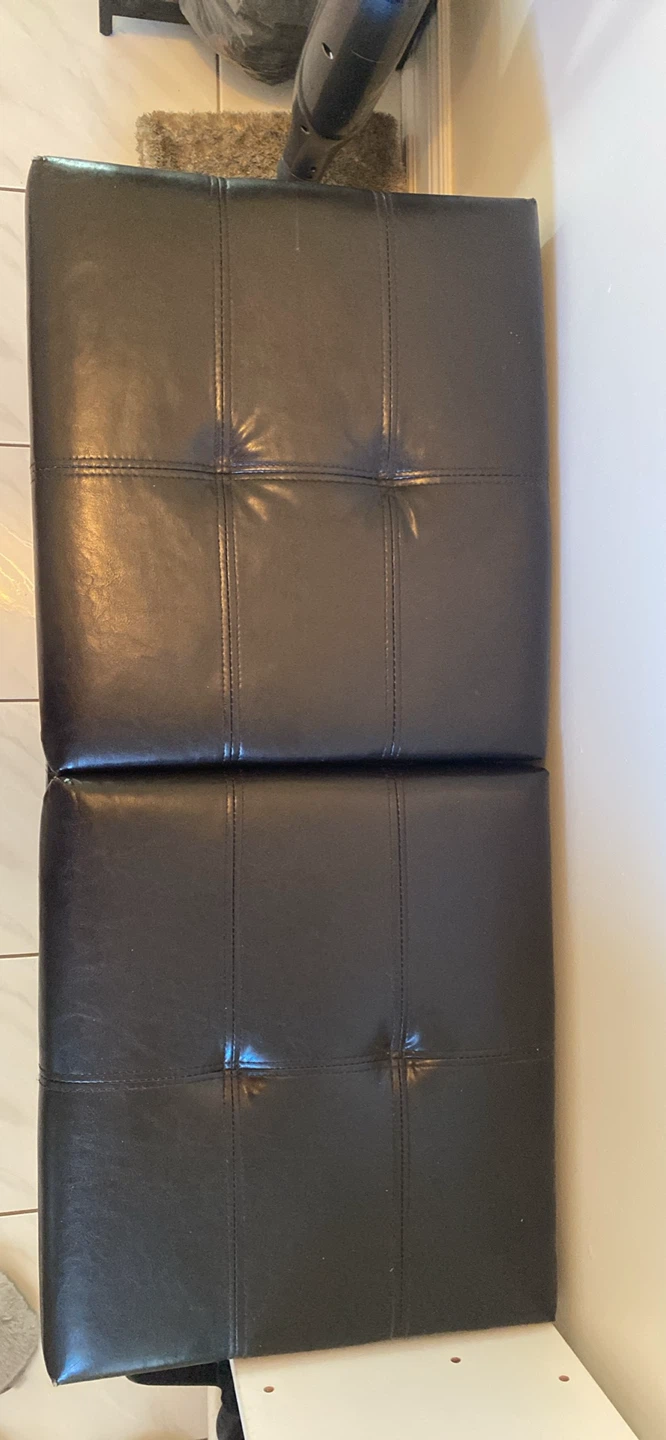 Dark Brown Faux Leather Storage Bench