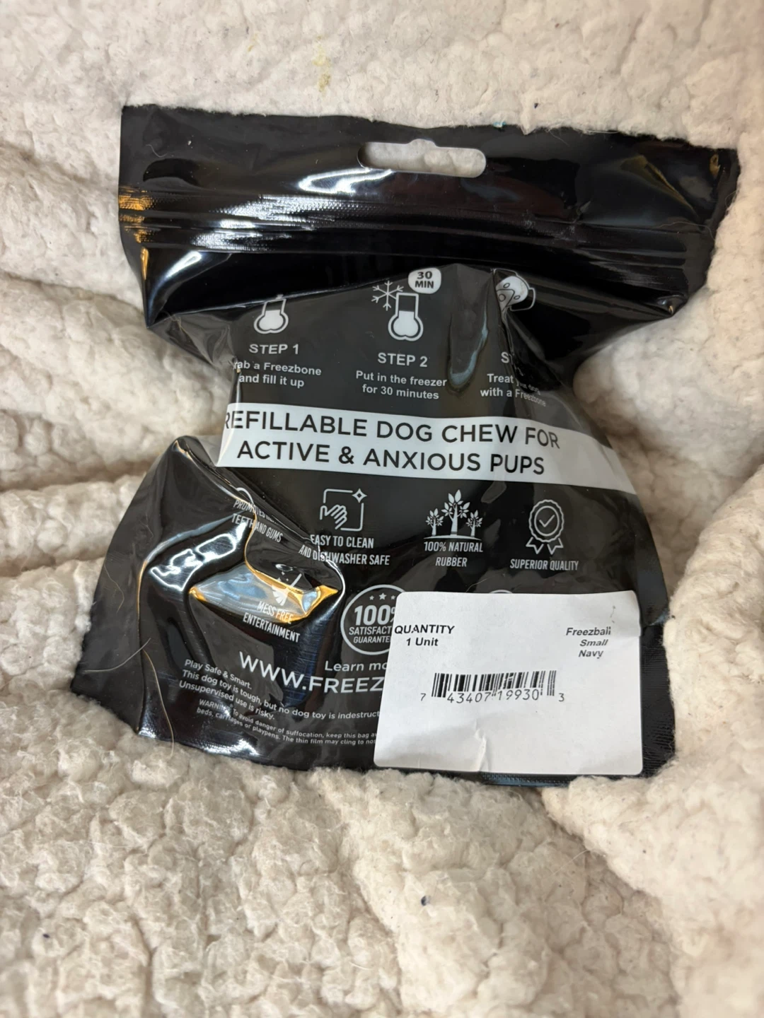 Freezbone Refillable Dog Chew Small Navy - photo 2