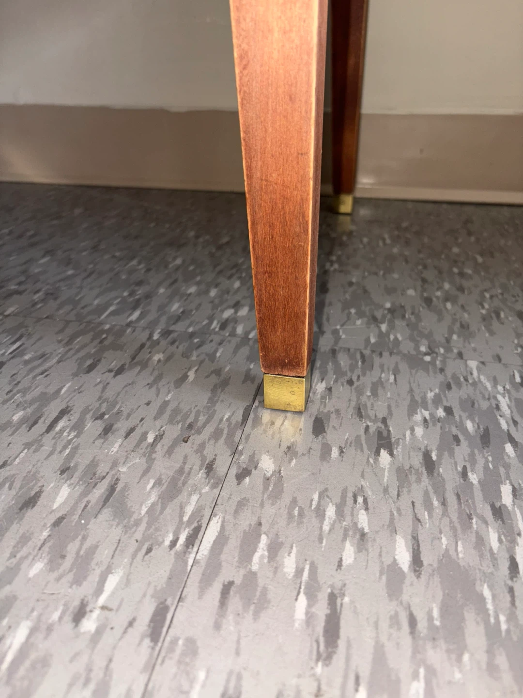 Vintage Wooden Side Table with Gold Accents - photo 3