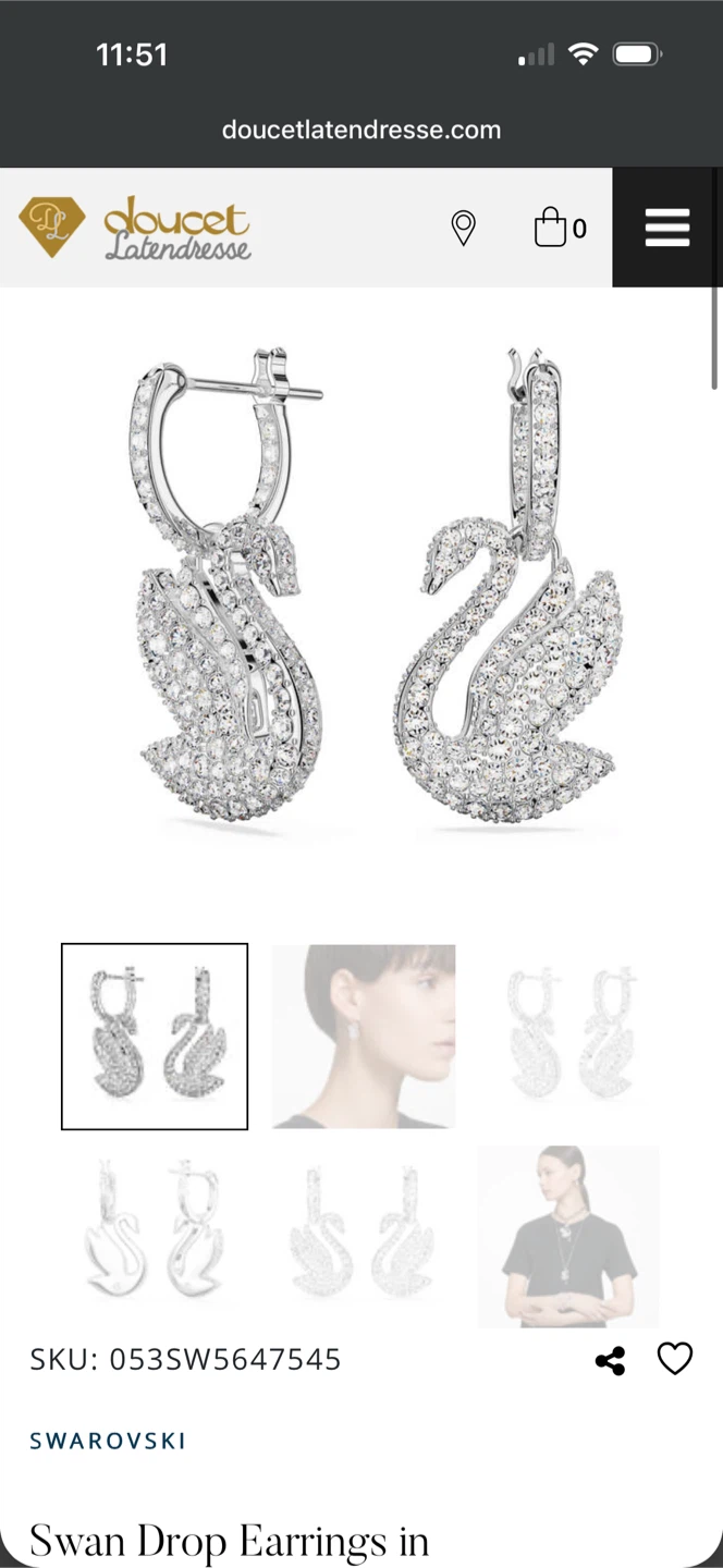 Swarovski Iconic Swan Drop Earrings - photo 4