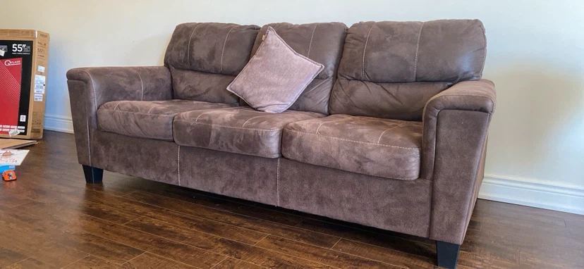 Three-Seater Brown Sofa