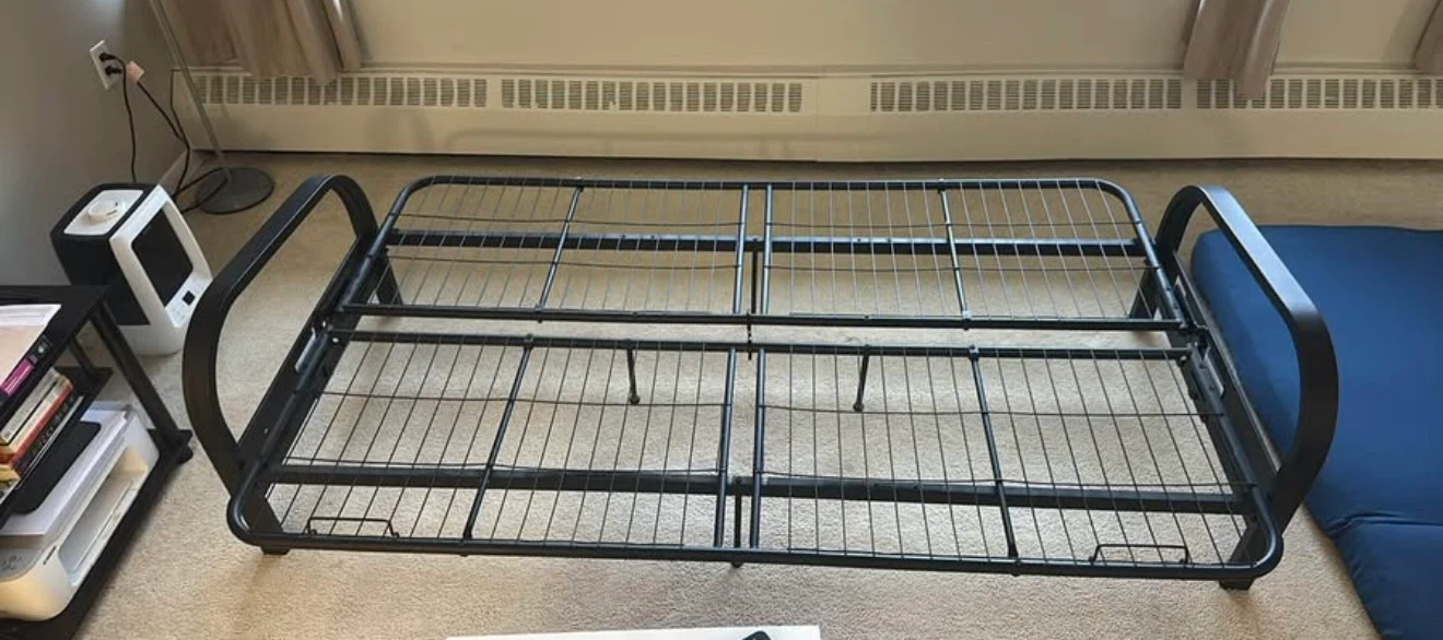 Blue Futon with Black Metal Frame - photo 2