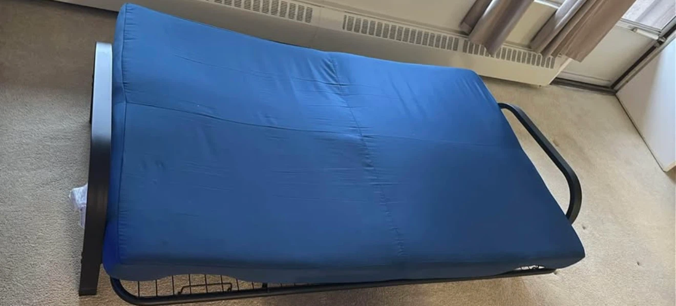 Blue Futon with Black Metal Frame - photo 3