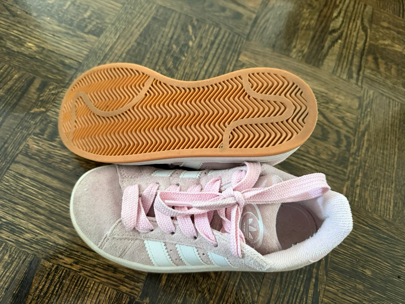 Adidas Kids Pink Suede Shoes Size 2 - photo 3