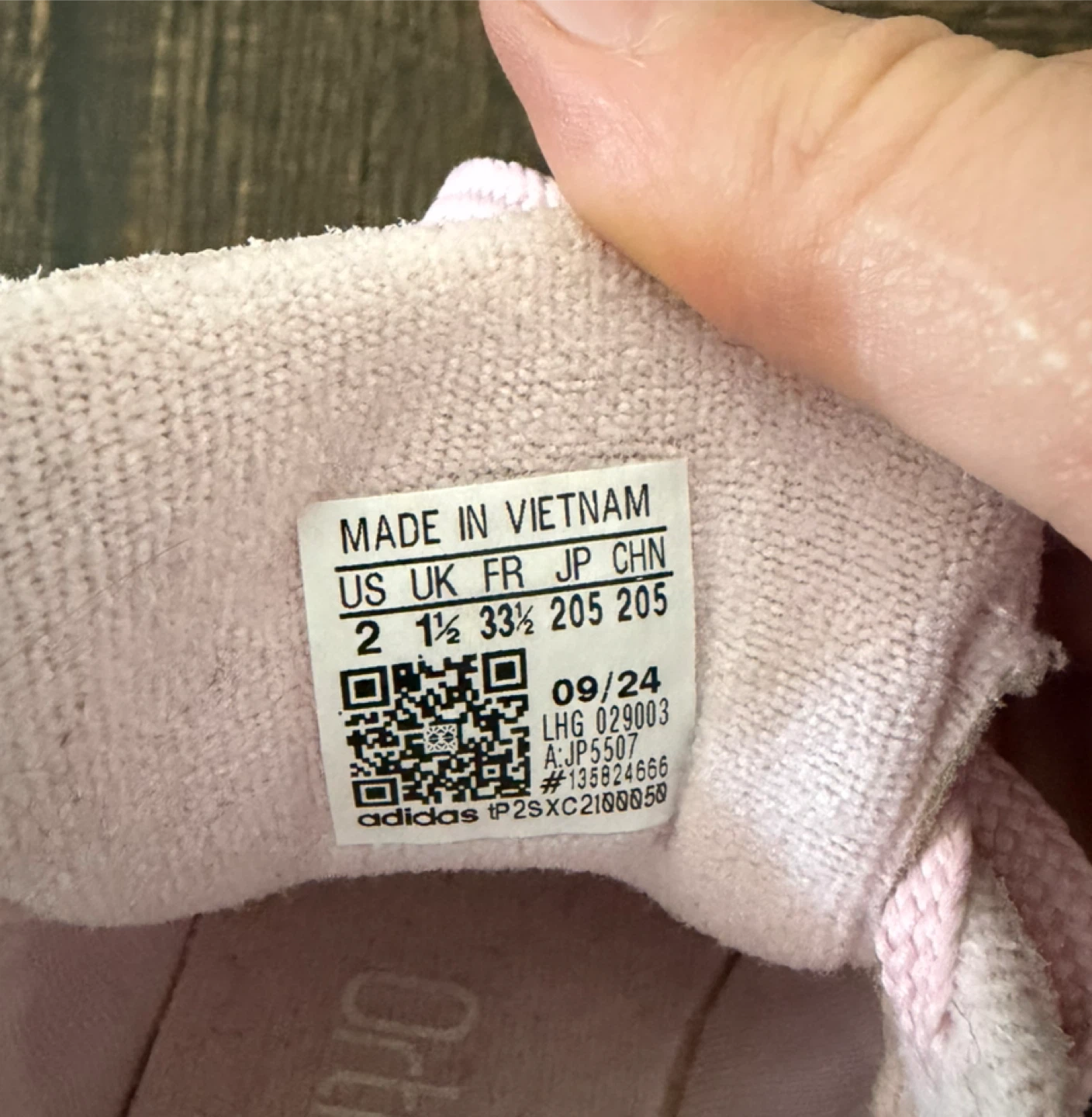 Adidas Kids Pink Suede Shoes Size 2 - photo 2