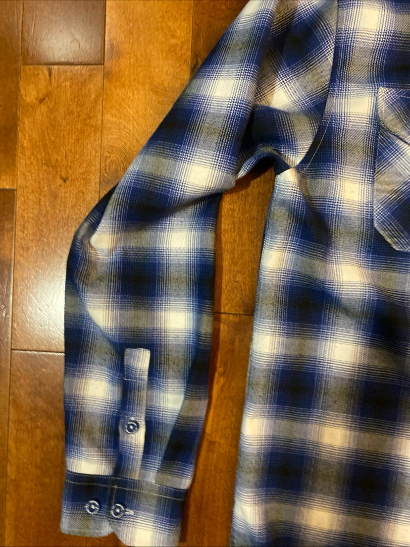 Dixxon Dogtown Flannel Shirt Men’s Medium Blue White Plaid - photo 3