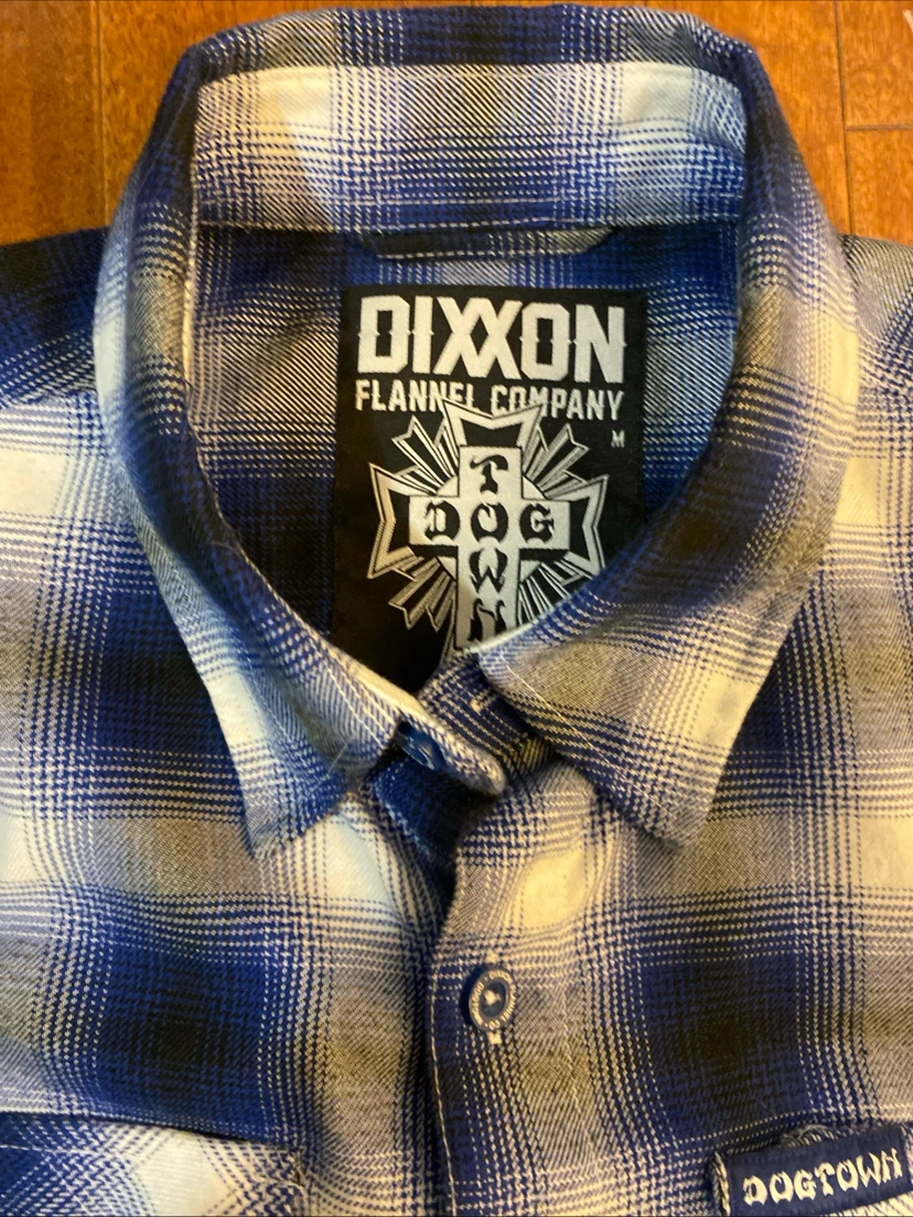 Dixxon Dogtown Flannel Shirt Men’s Medium Blue White Plaid - photo 5