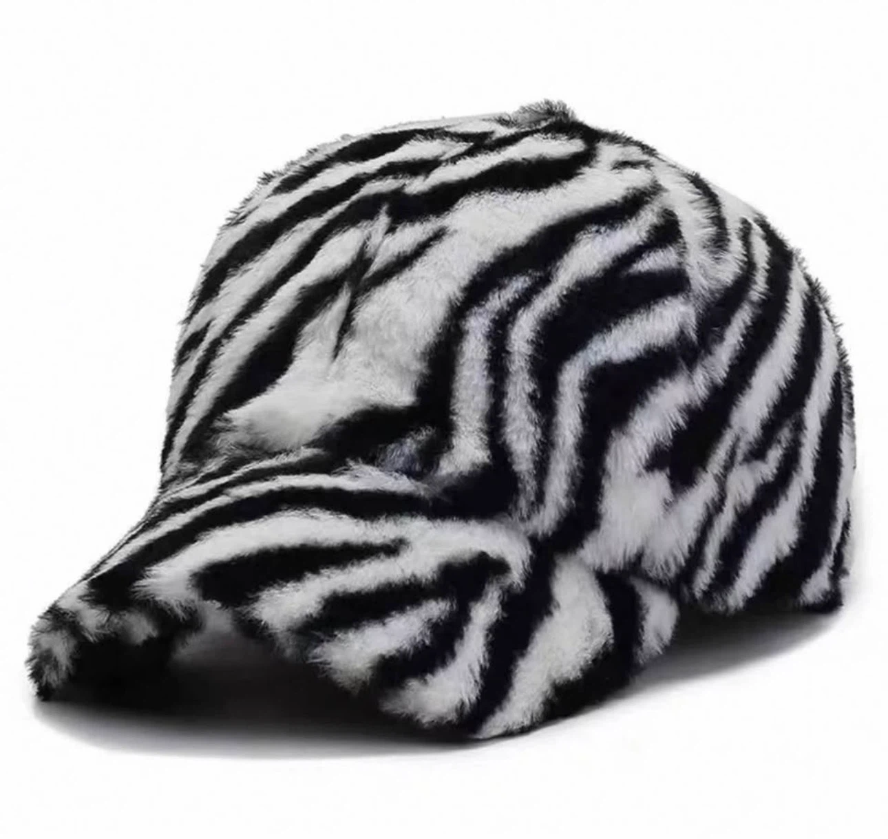 Faux Fur Animal Print Baseball Cap - photo 2
