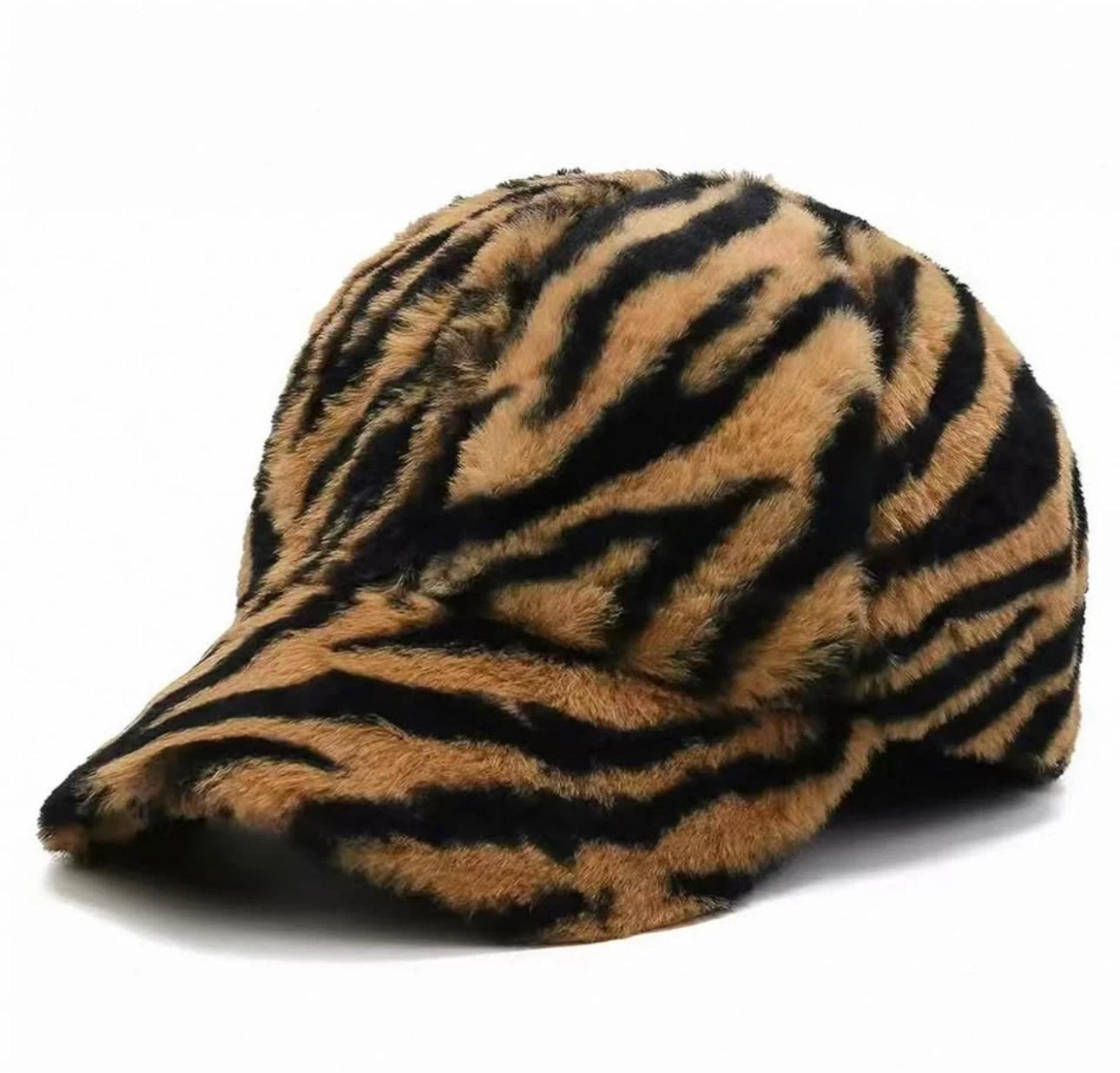 Faux Fur Animal Print Baseball Cap - photo 3