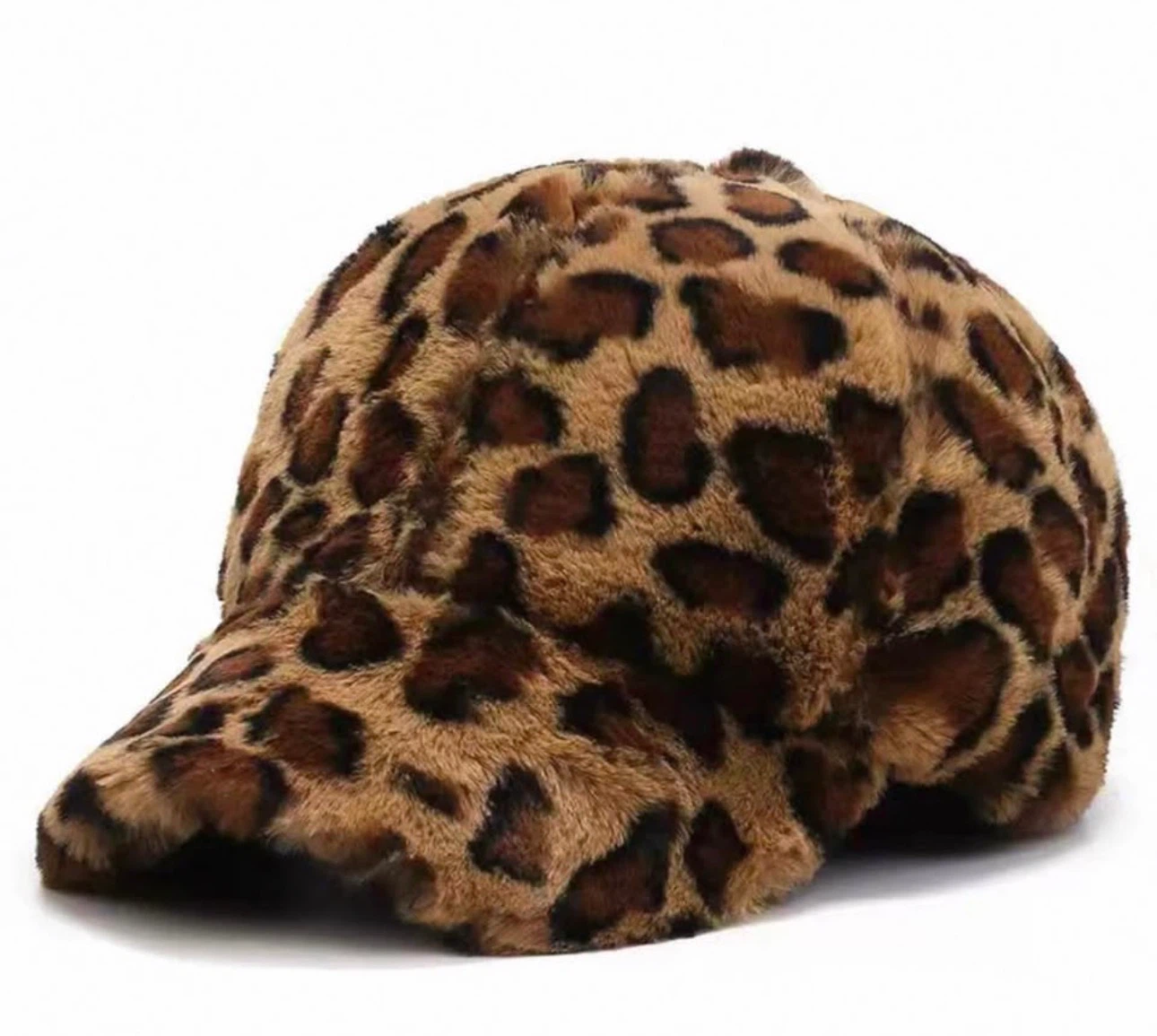 Faux Fur Animal Print Baseball Cap - photo 4