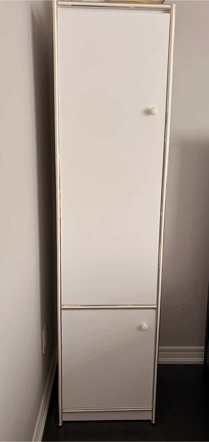 Tall White Storage Cabinet