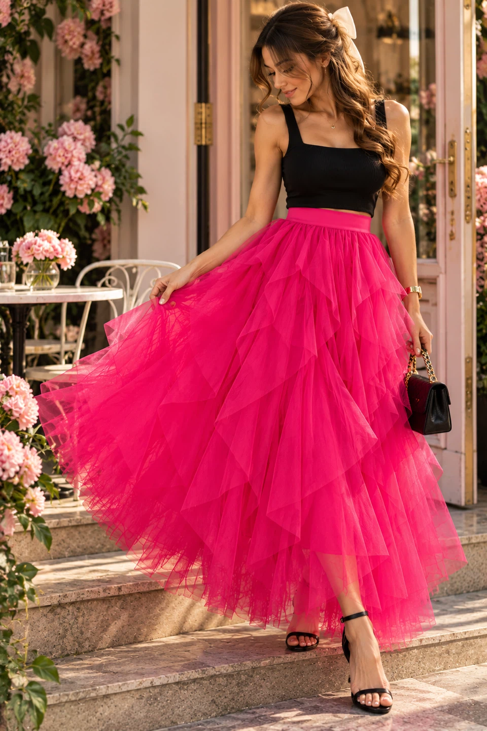 Hot Pink Tulle Maxi Skirt - photo 4