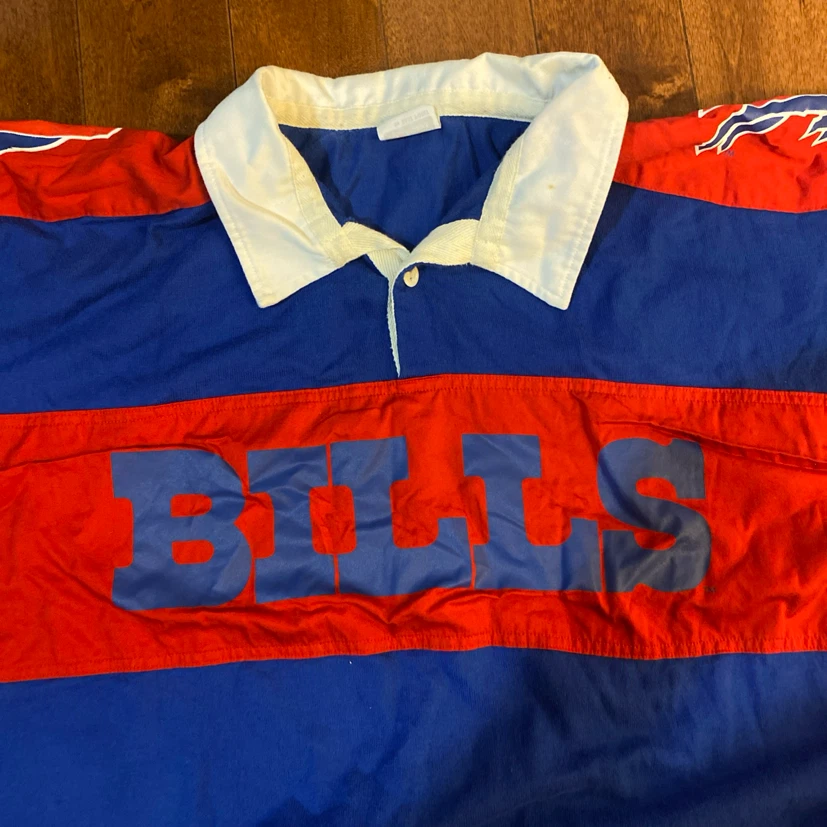 Vintage Buffalo Bills Rugby Polo Shirt Mens Large Japan F Size - photo 2