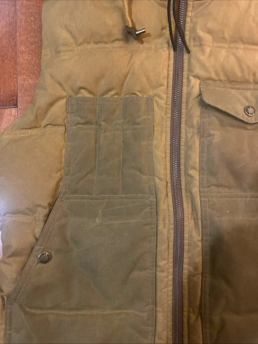 Filson Women's Down Cruiser Vest Marsh Olive Green Hood Sz Large - photo 2