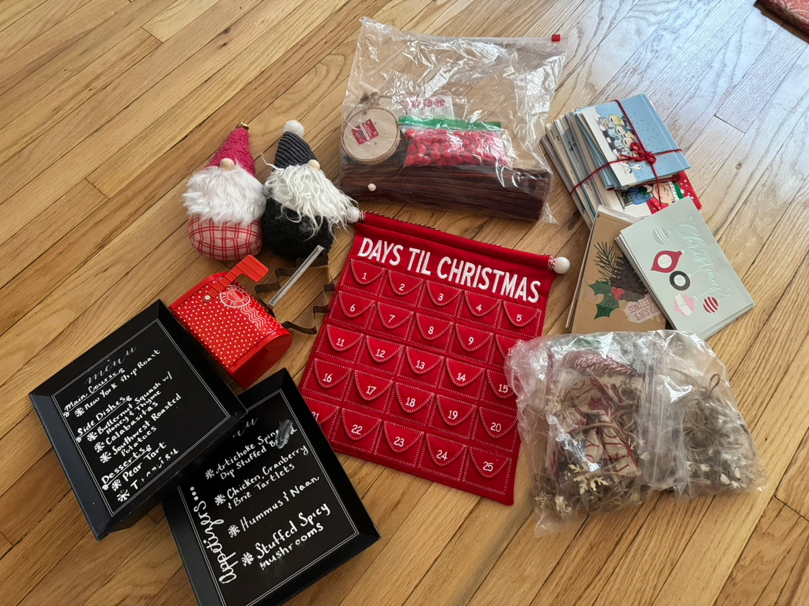Christmas Holiday Decor and Advent Calendar Set
