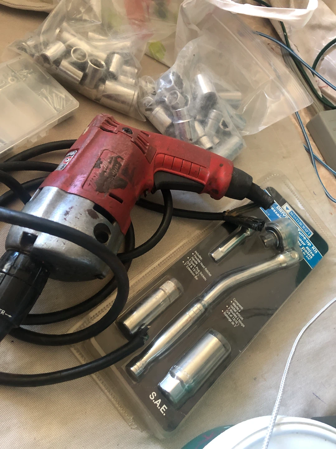 Makita Drill and Mastercraft Tune-up Kit