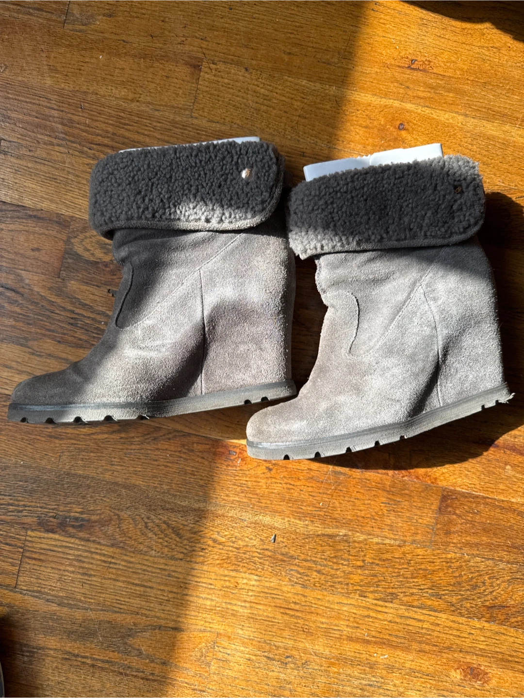 UGG Suede Wedge Boots Grey