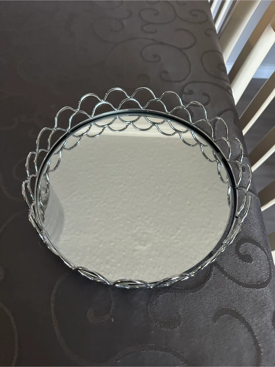 Round Decorative Mirror Tray