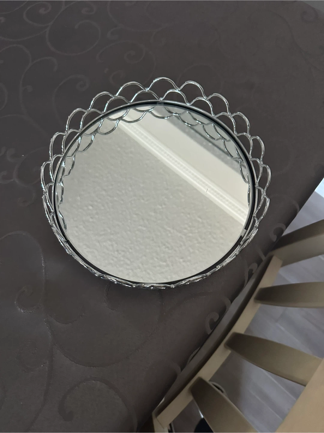 Round Decorative Mirror Tray - photo 2