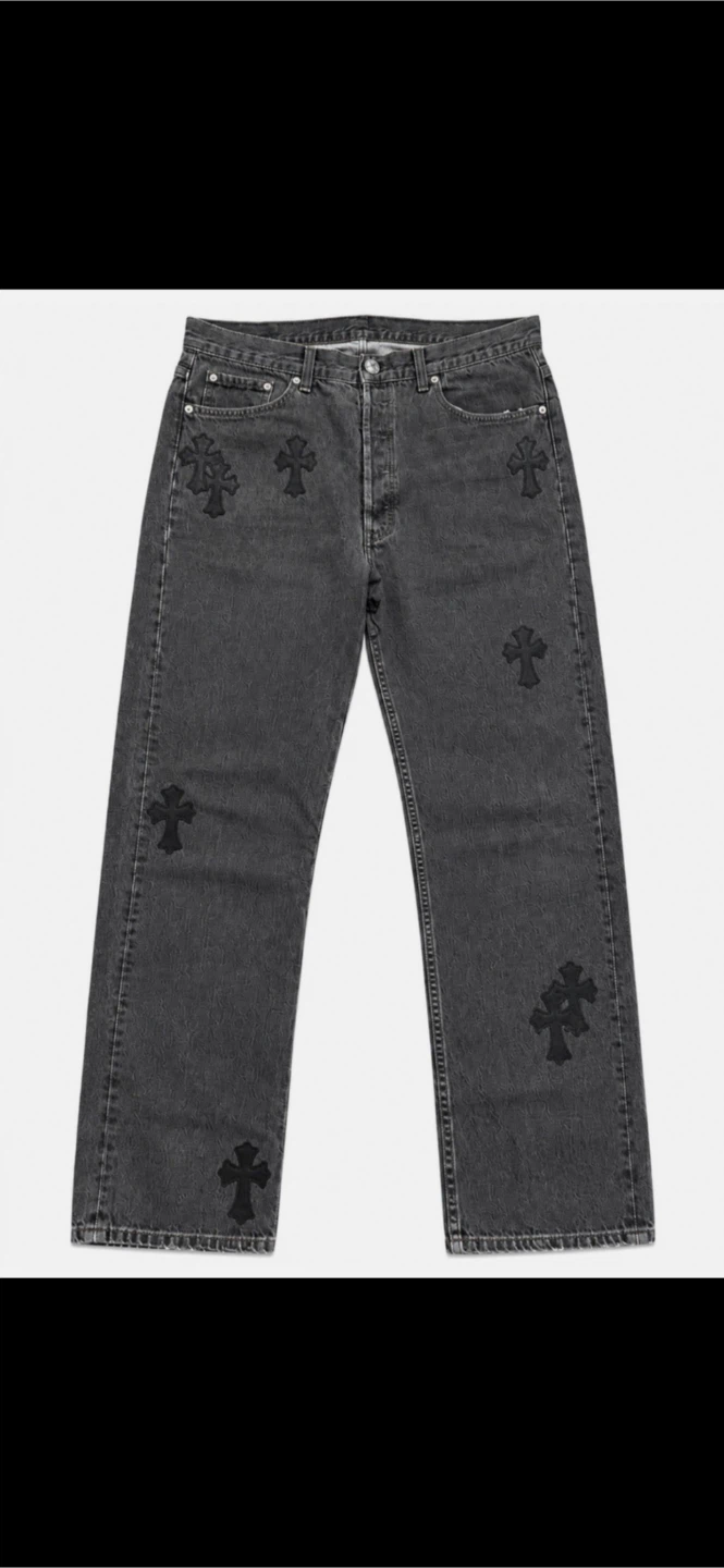 Chrome Hearts Cross Patch Denim Jeans