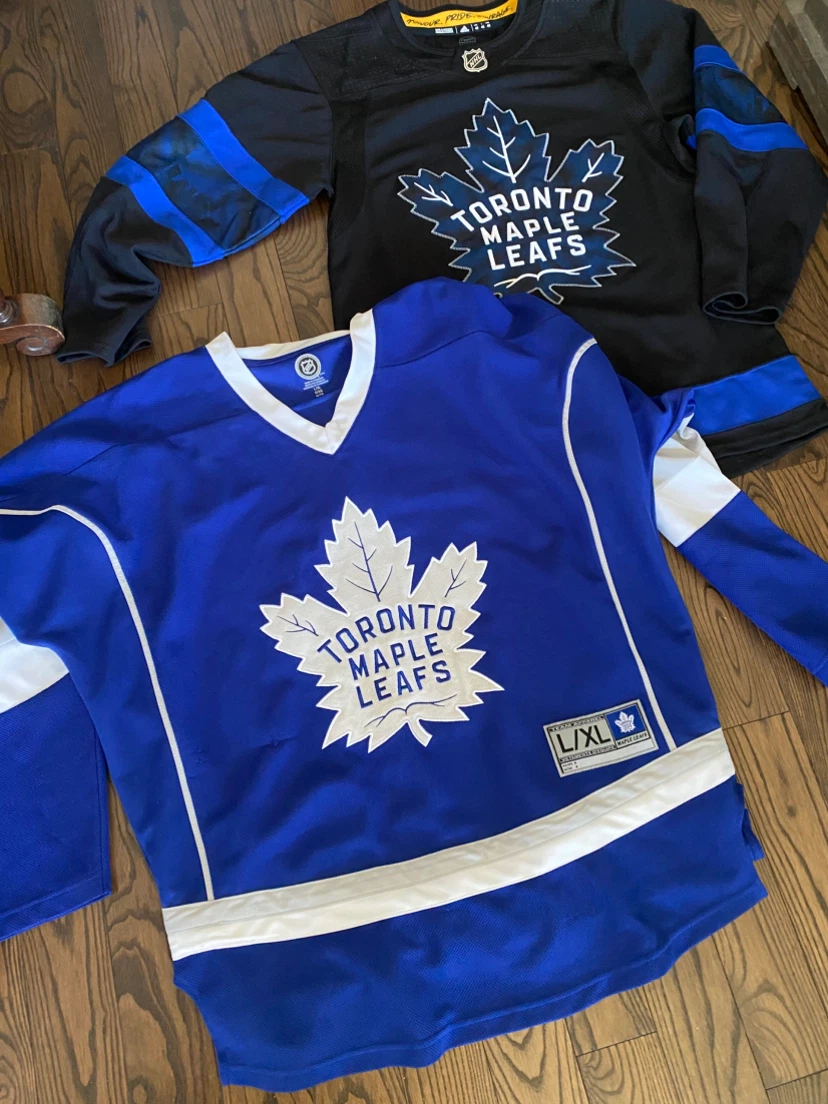 Two Toronto Maple Leafs Jerseys XLarge & large both 65