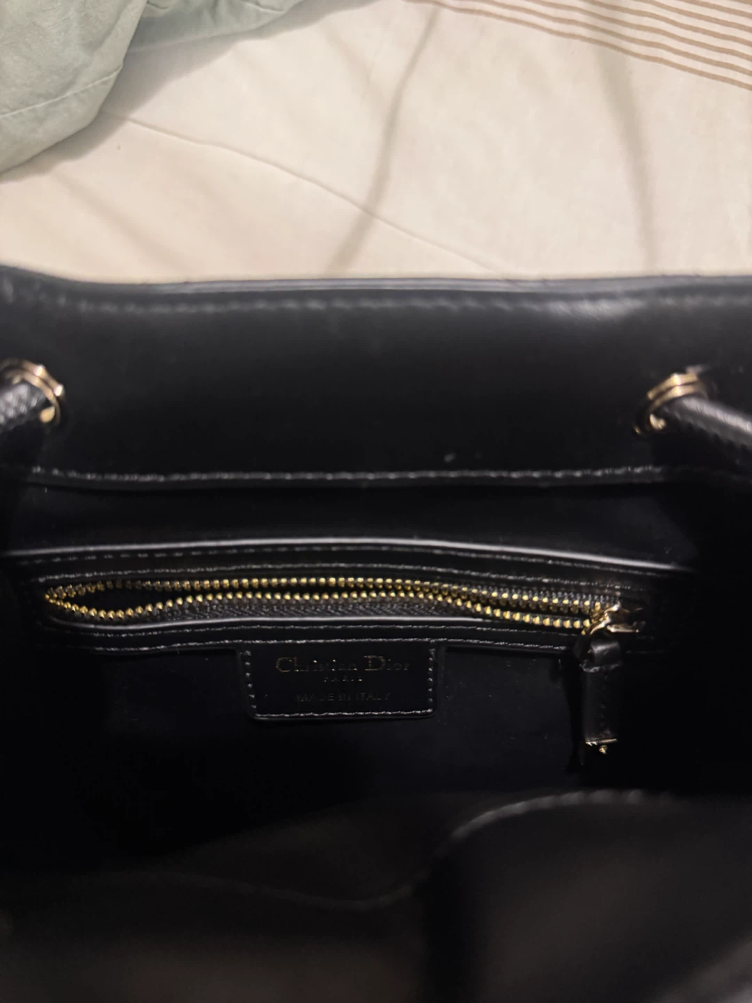 Christian Dior Black Quilted Leather Bucket Bag