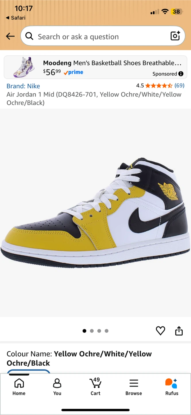 Nike Air Jordan 1 Mid Yellow Ochre