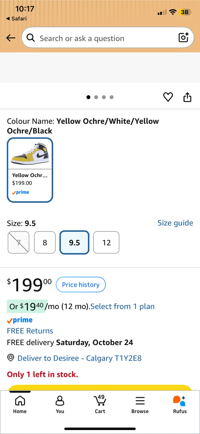 Nike Air Jordan 1 Mid Yellow Ochre - photo 2