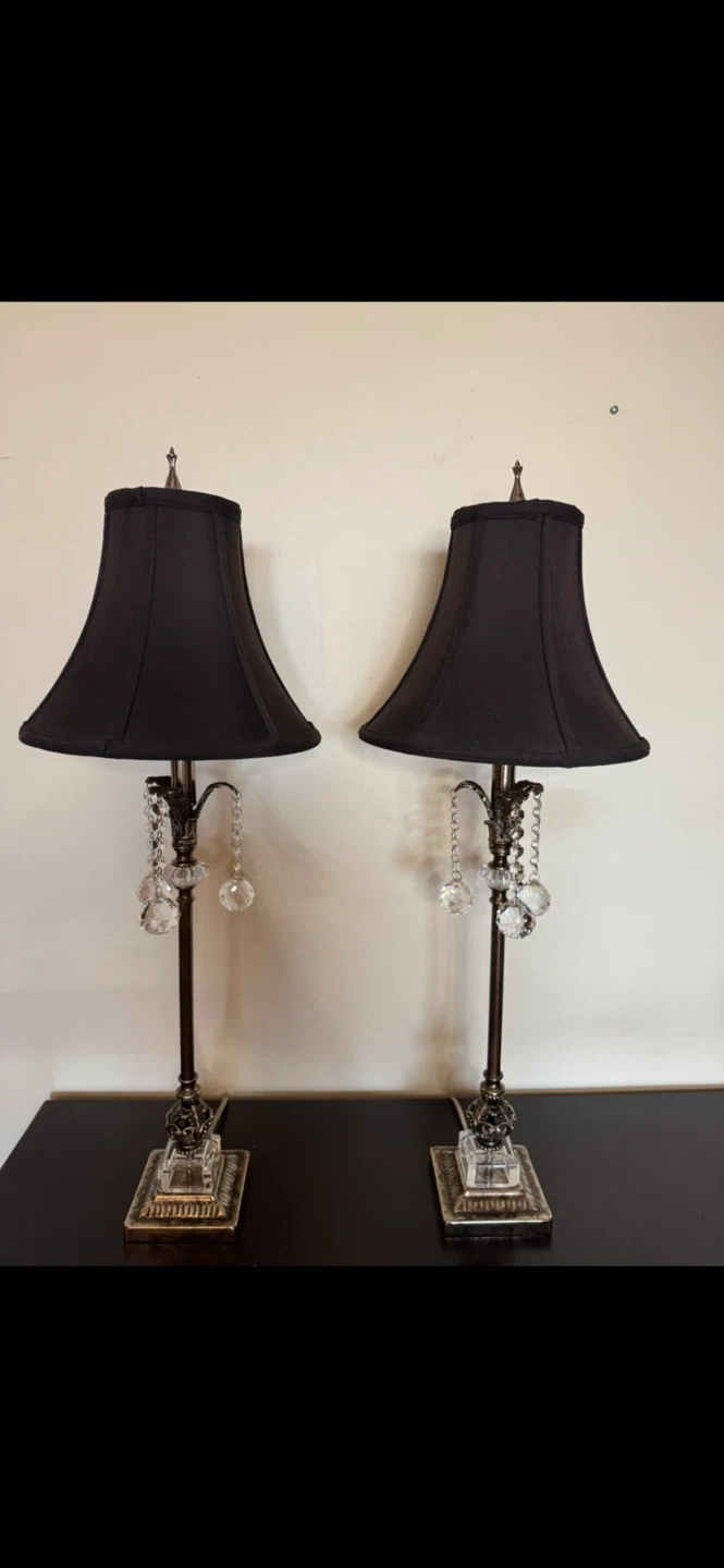 Set of Two Vintage-Style Crystal Table Lamps - photo 2