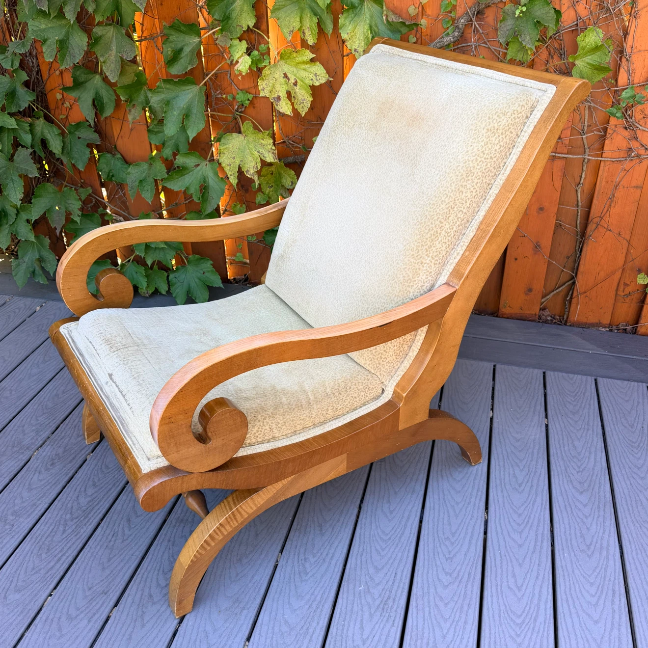 Vintage Comfy Wooden Armchair