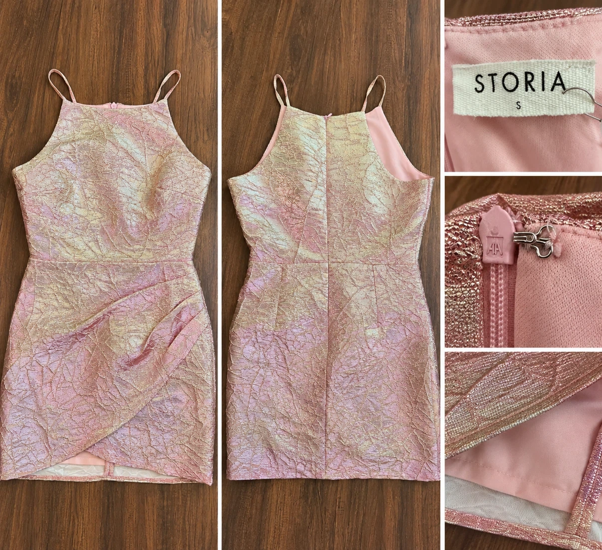 Storia Pink Iridescent Textured Dress