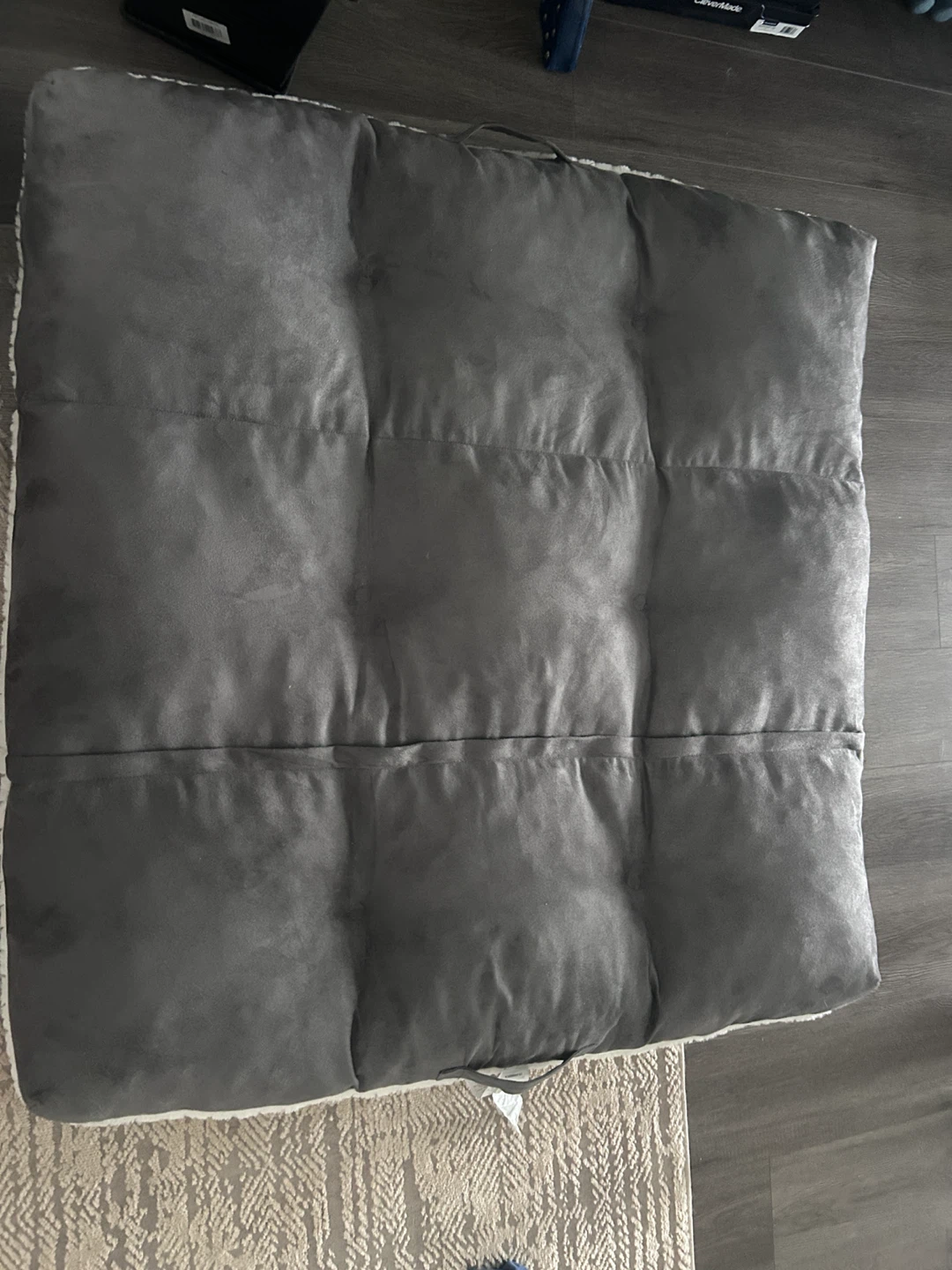 Grey Faux Suede Pet Bed