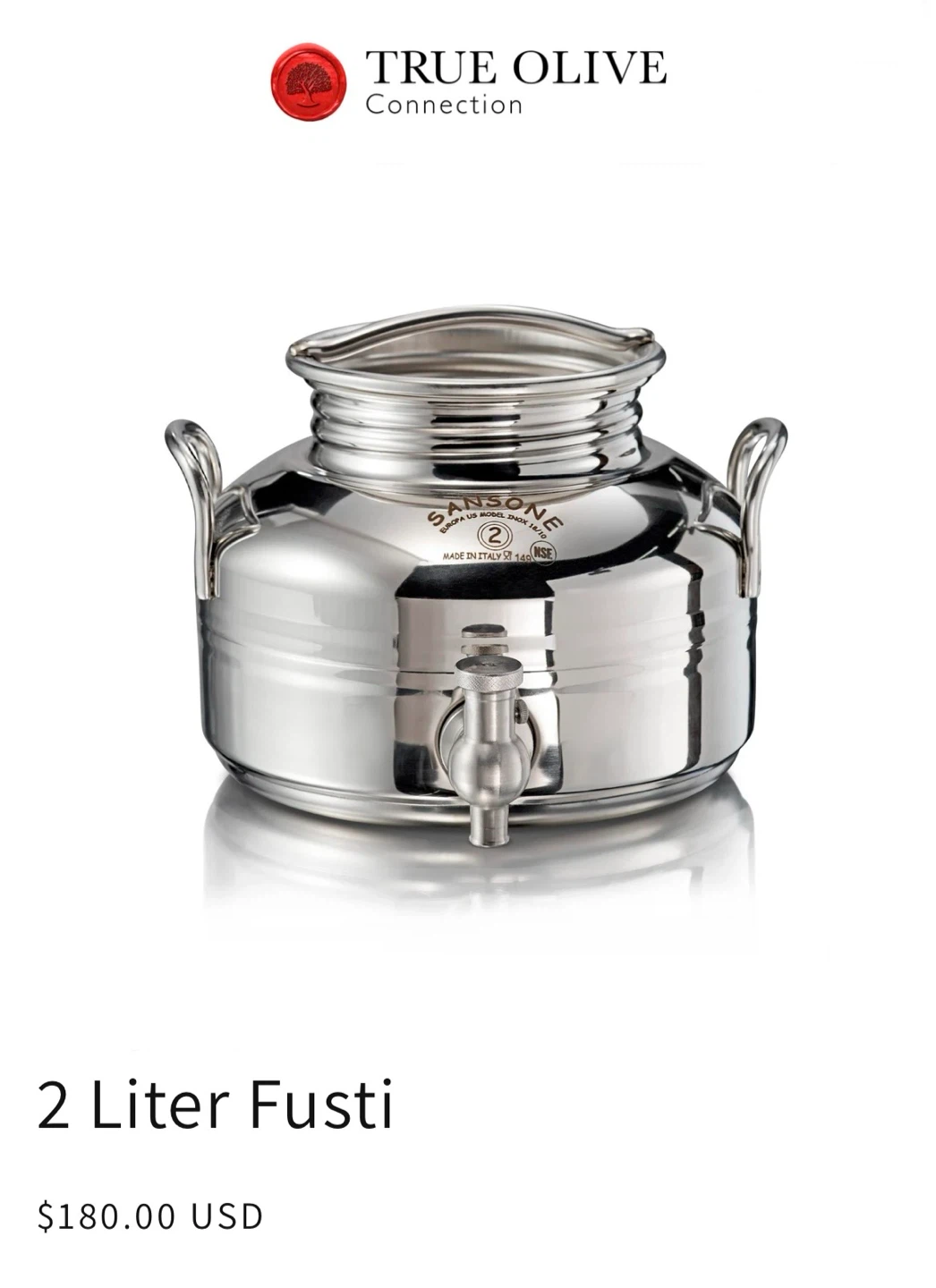 Stainless steel Fusti