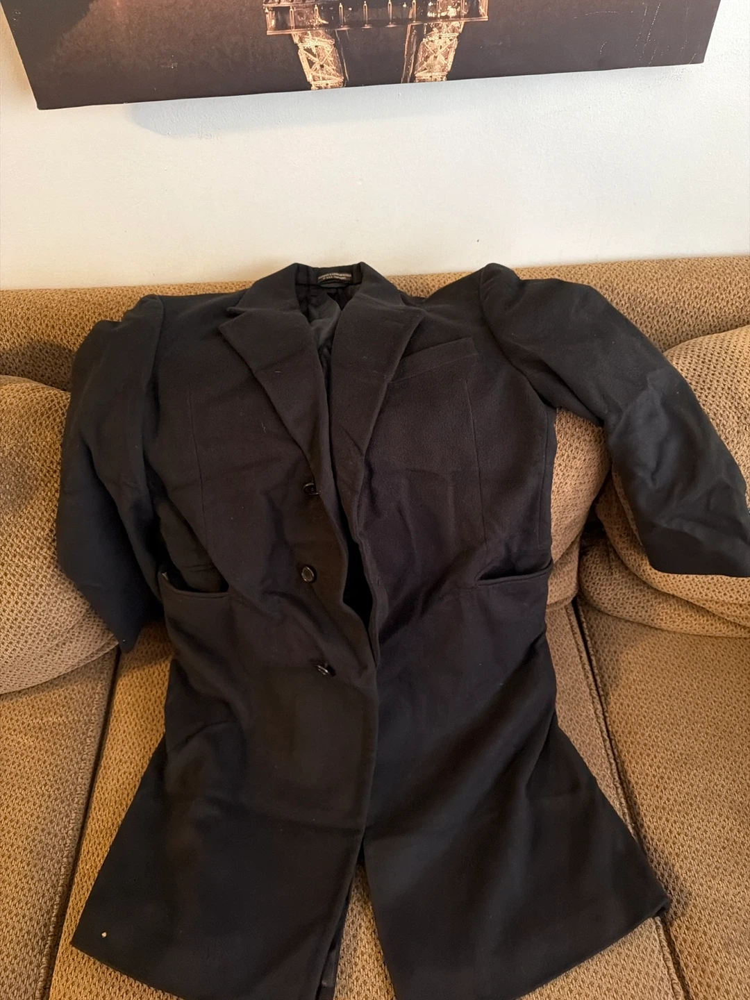 Bill Blass 100% Cashmere Black Coat