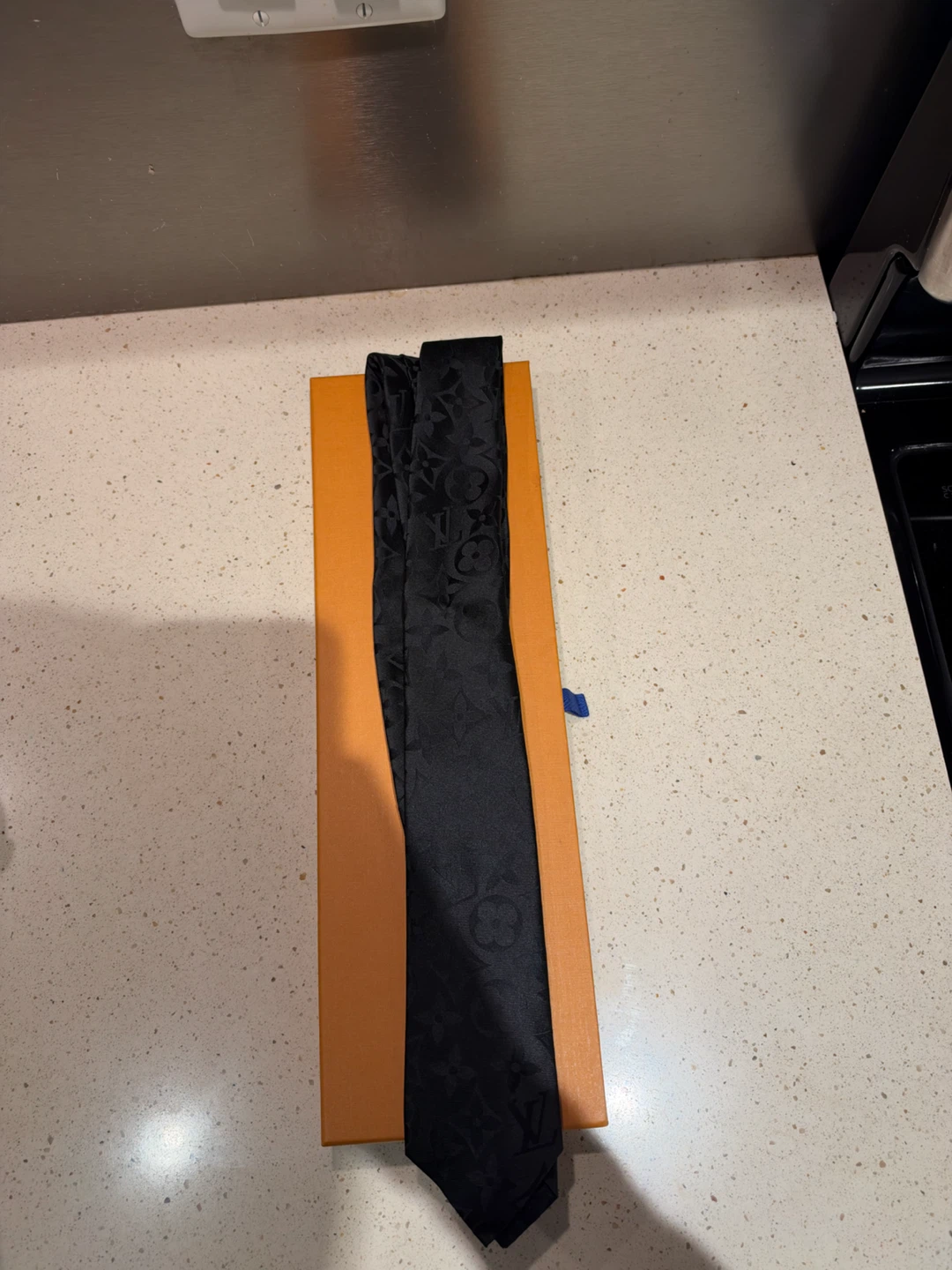 Louis Vuitton Monogram Black Silk Tie - photo 2