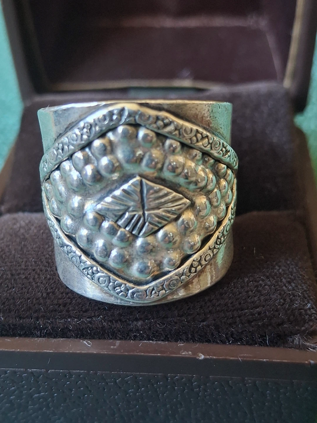 Silver statement ring (stamped 925)