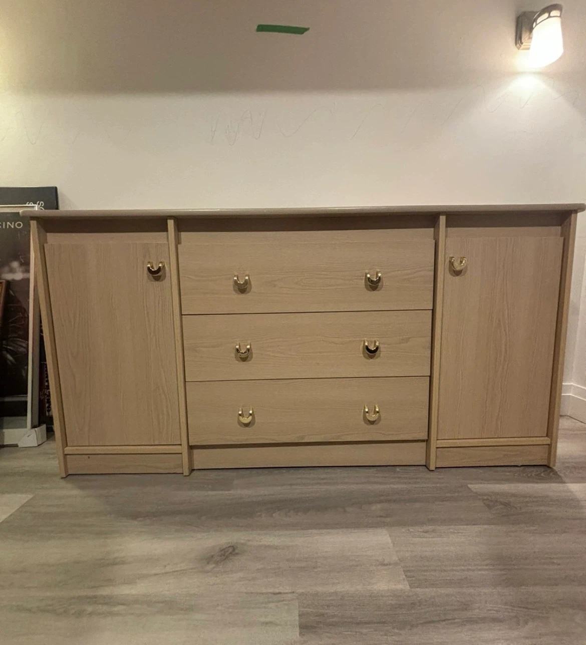 Light Oak Finish Sideboard with Three Drawers - photo 2