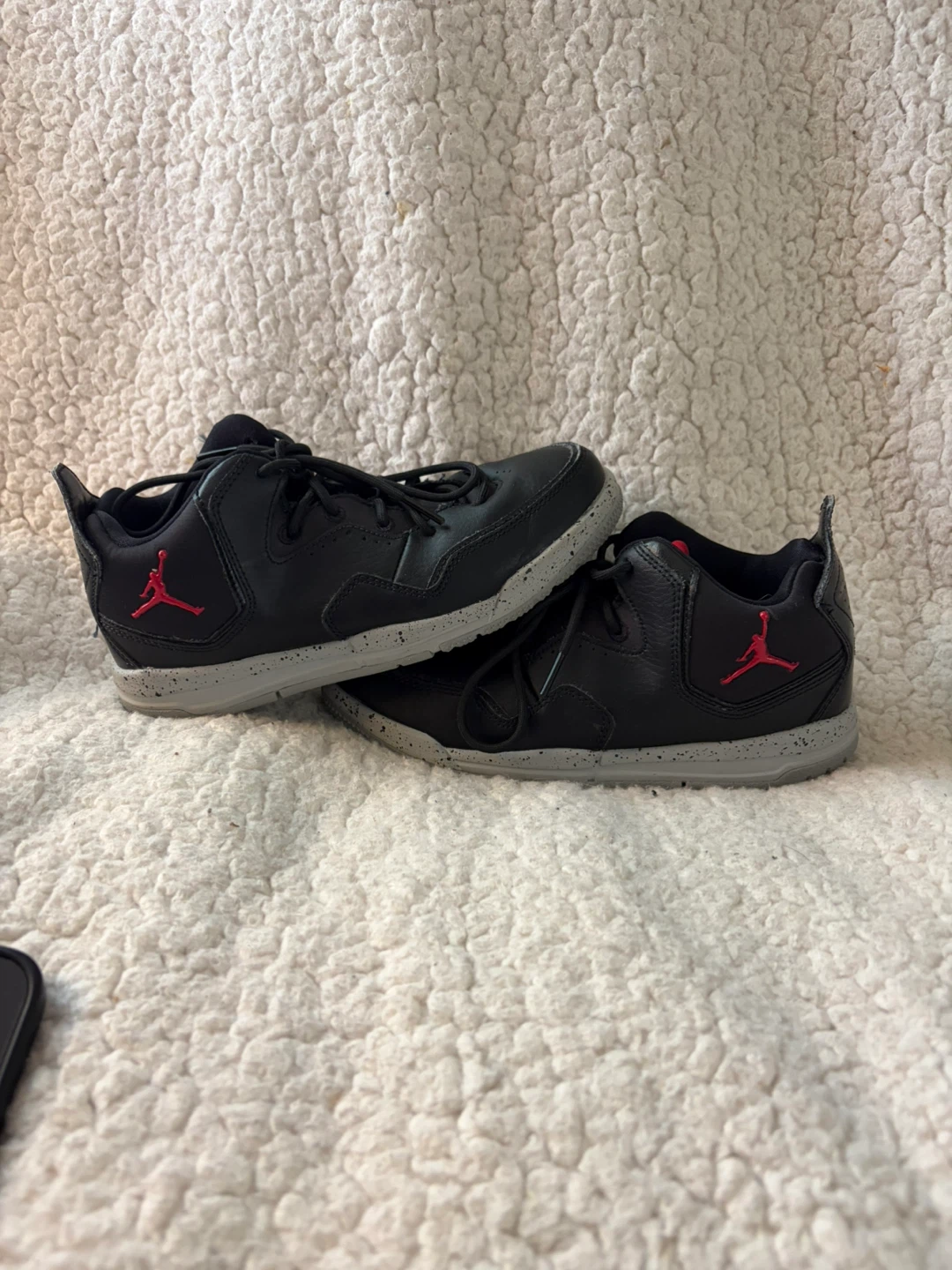 Jordan Youth Shoes Black and Grey Size 3Y
