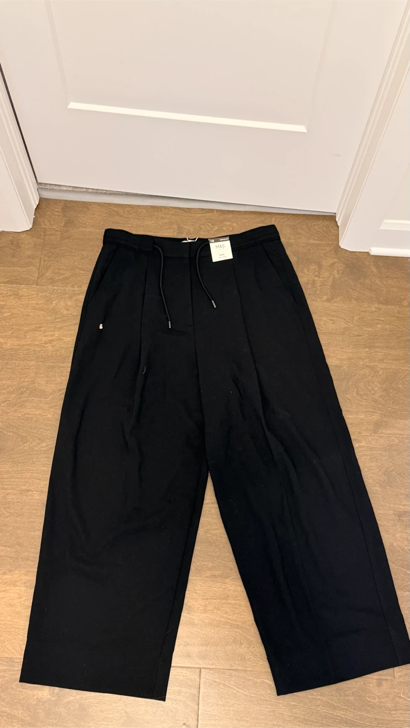 M&S Black Wide Leg Trousers