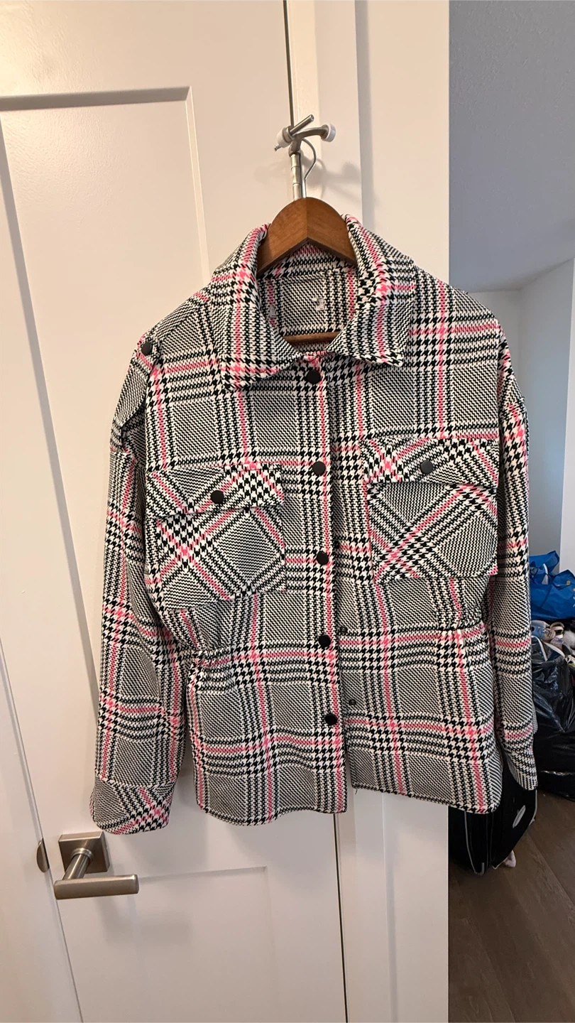 Plaid Button-Up Jacket