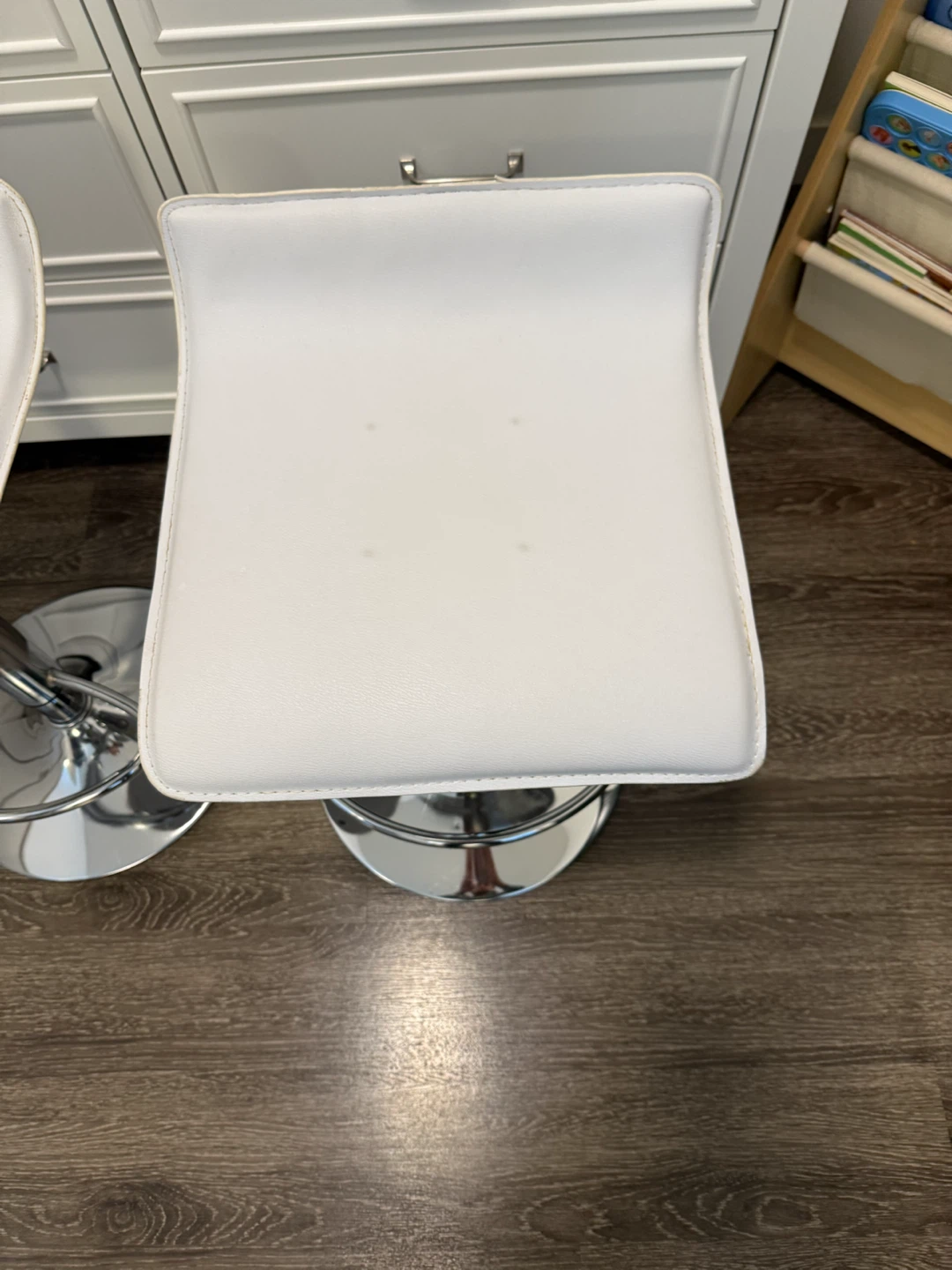 Set of Two Adjustable White Bar Stools - photo 2