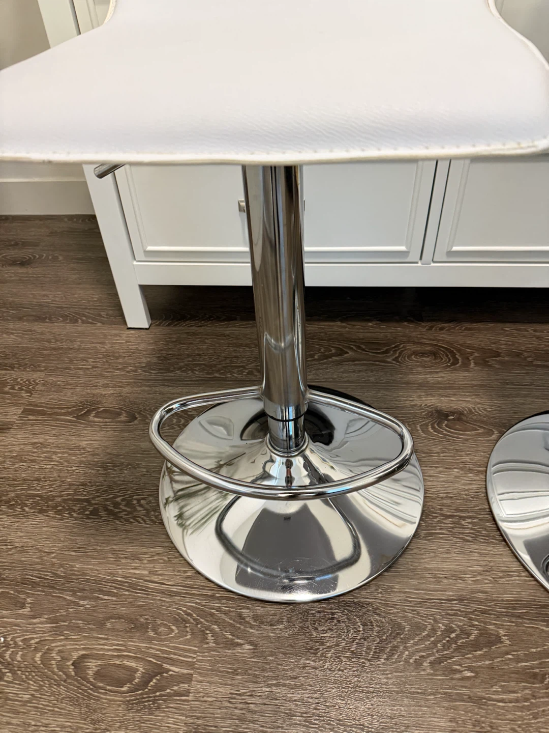 Set of Two Adjustable White Bar Stools - photo 5