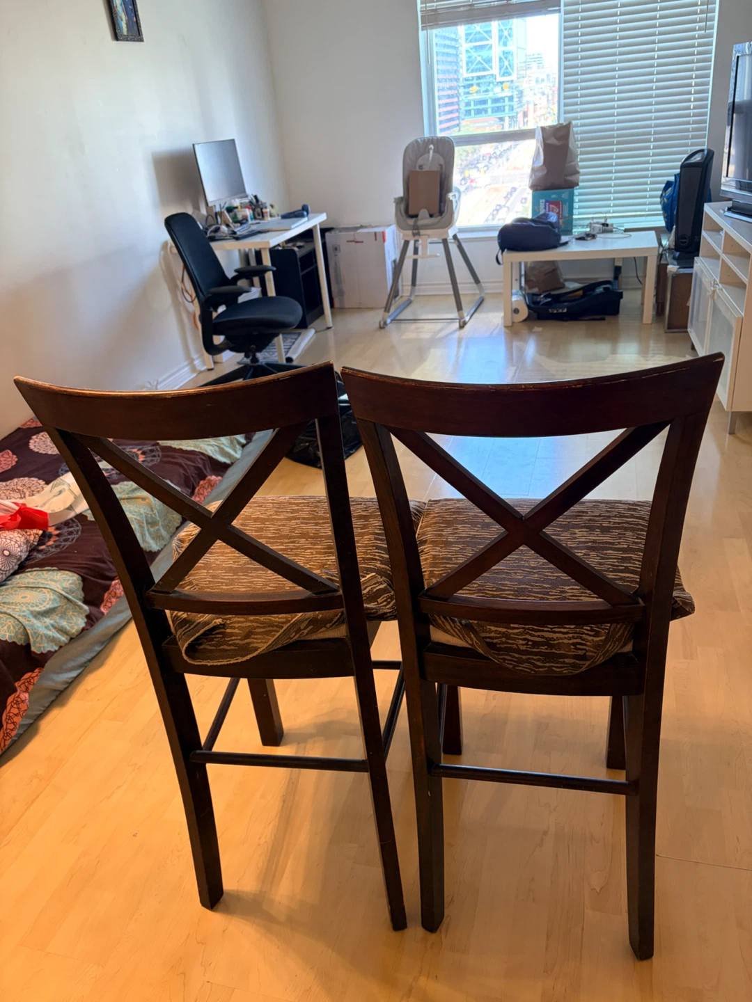 Set of Two Wooden Bar Stools - photo 2