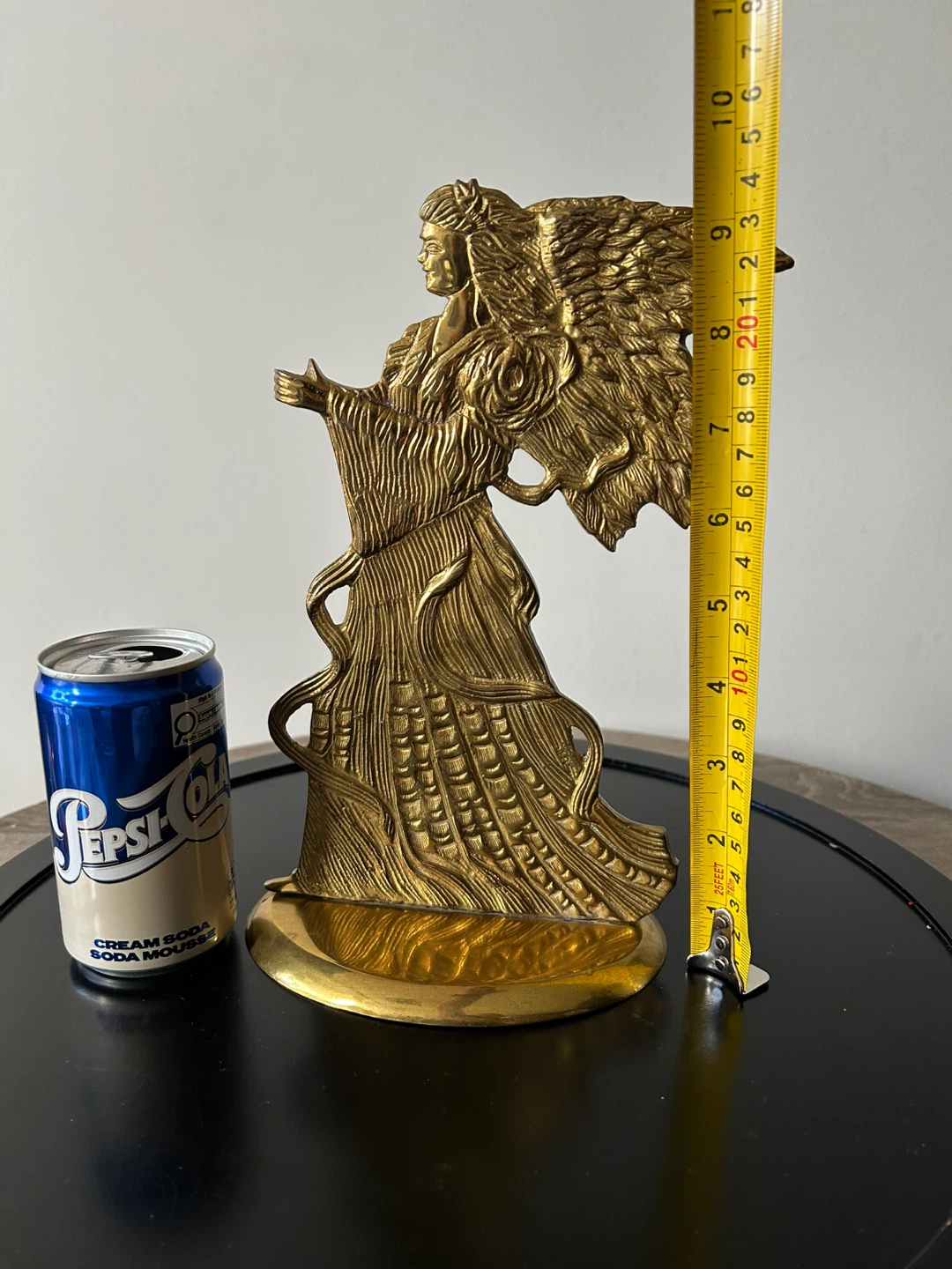 Vintage Brass Angel Candle Holder with Red Candles - photo 4