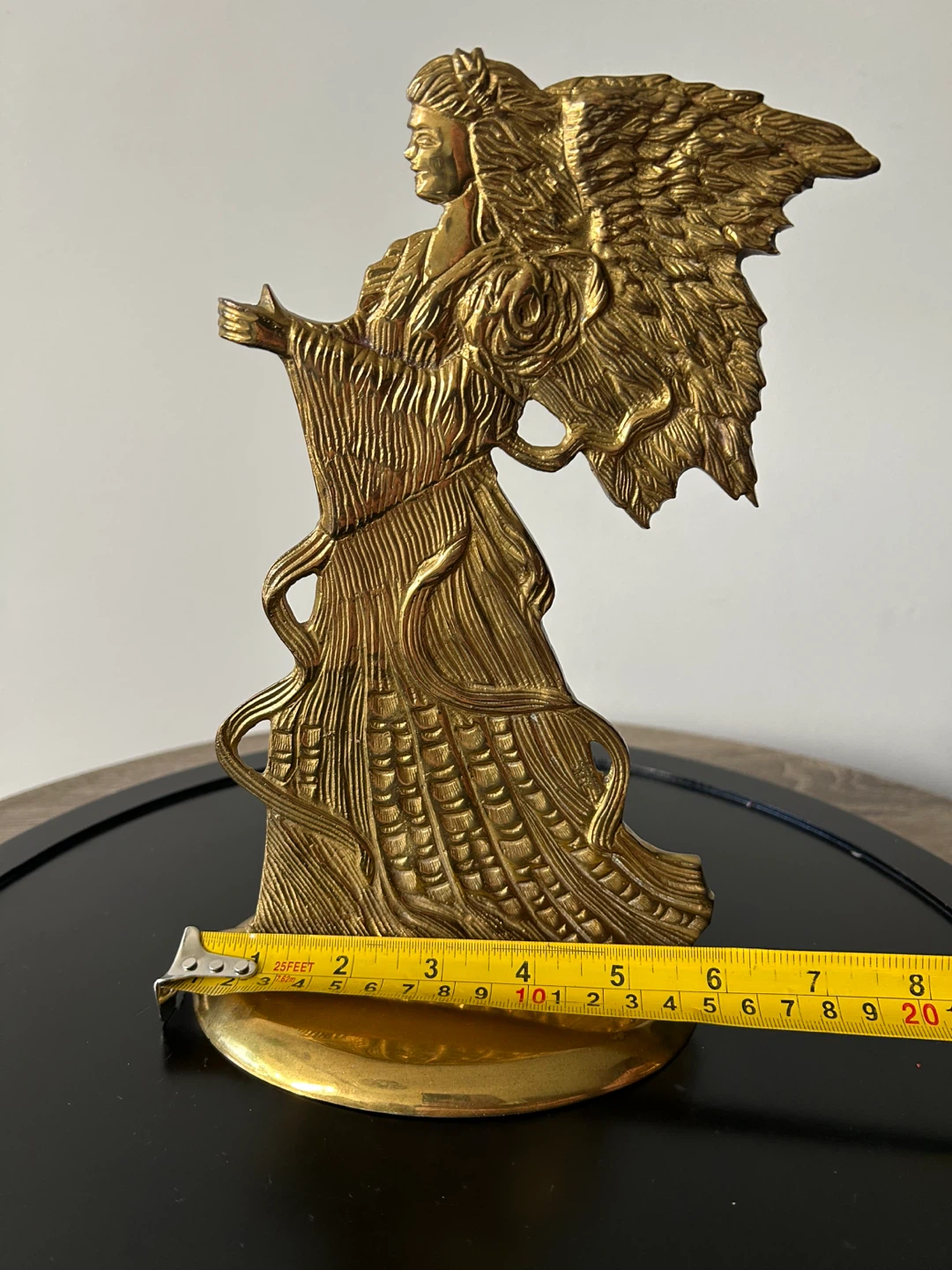Vintage Brass Angel Candle Holder with Red Candles - photo 5