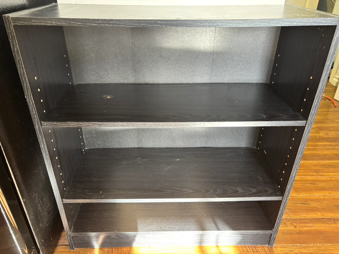 Black 3-Shelf Bookcase - photo 2
