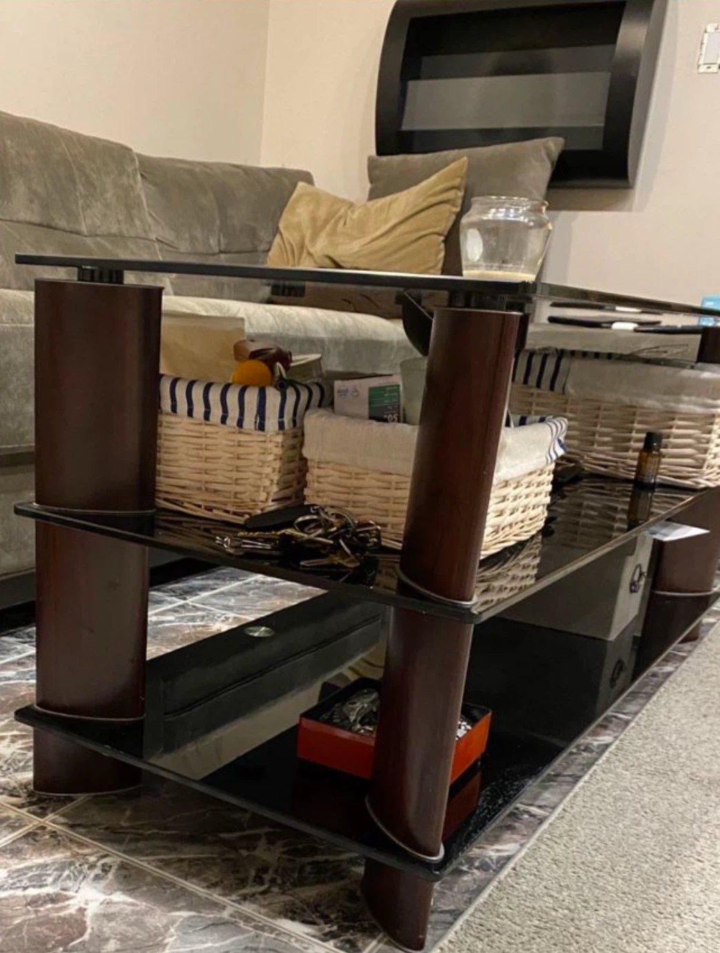 Black Glass Coffee Table 19” heigh - photo 3