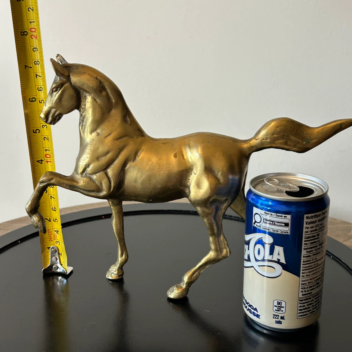 Vintage Solid Brass Prancing Horse Statue - photo 2